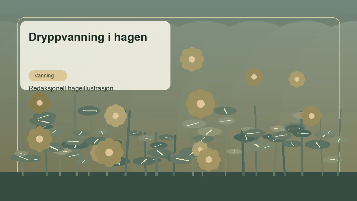 Tropfbewässerung im Garten als redaktionelle Gartenillustration in einem deutschen Gartenumfeld