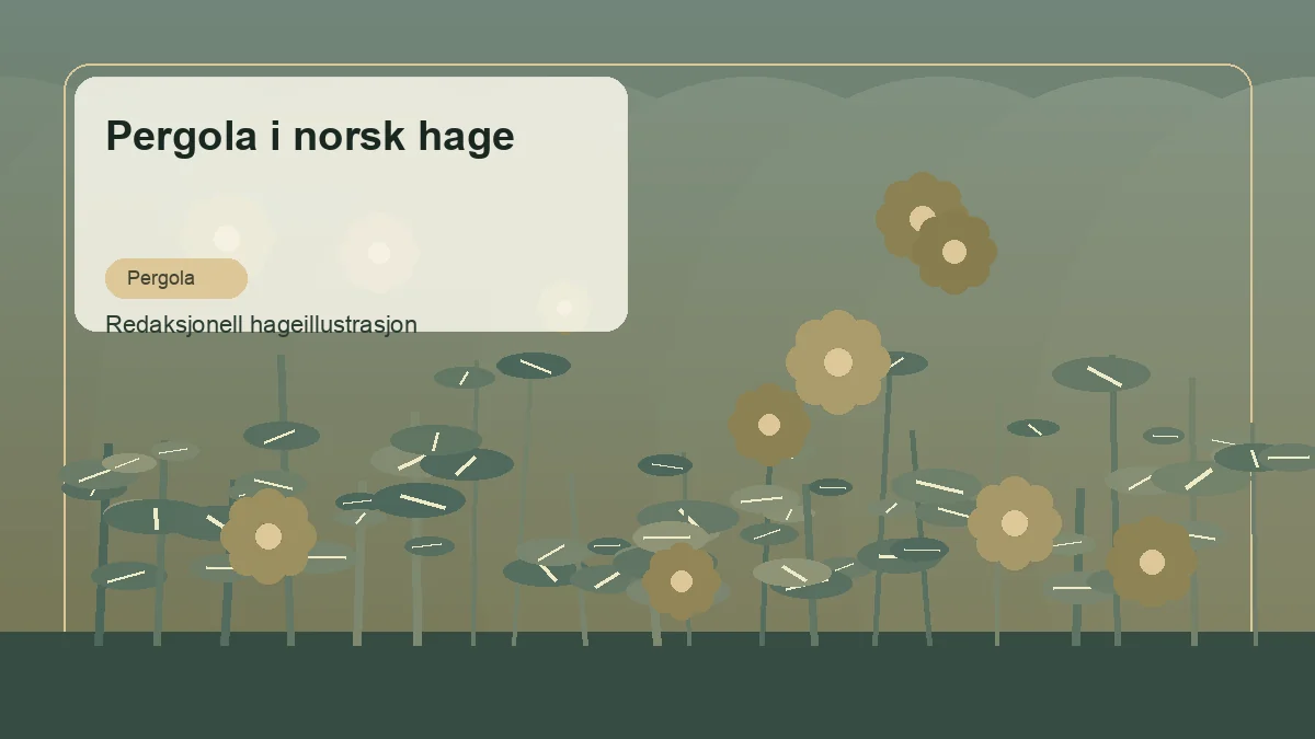 Pergola im deutschen Garten als redaktionelle Gartenillustration in einem deutschen Gartenumfeld